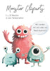 Mathe-Monster Cliparts für Unterrichtsmaterial | 20 Monster in 2 Farbvarianten - Unterrichtsmaterial - lehrreich.ch