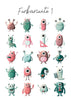 Mathe-Monster Cliparts für Unterrichtsmaterial | 20 Monster in 2 Farbvarianten - Unterrichtsmaterial - lehrreich.ch