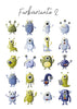 Mathe-Monster Cliparts für Unterrichtsmaterial | 20 Monster in 2 Farbvarianten - Unterrichtsmaterial - lehrreich.ch